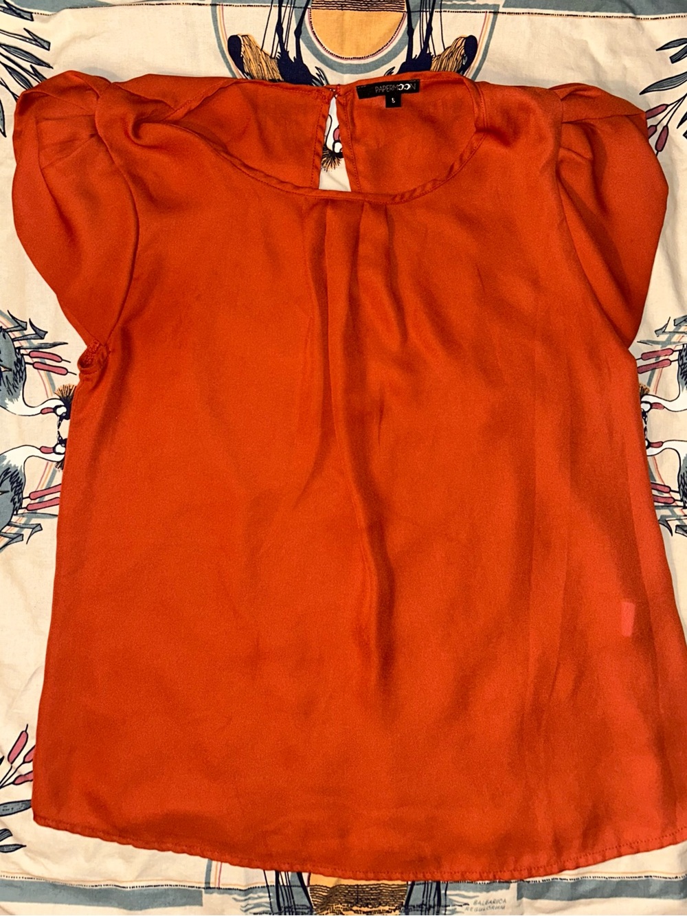 Papermoon Fall Orange Short-Sleeve Blouse